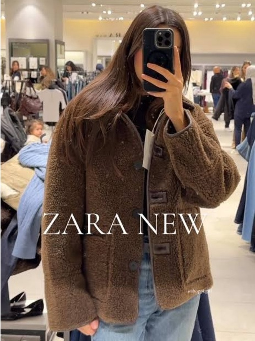 ZARA Brown reversible Teddy Shearling to faux leather Jacket - Women